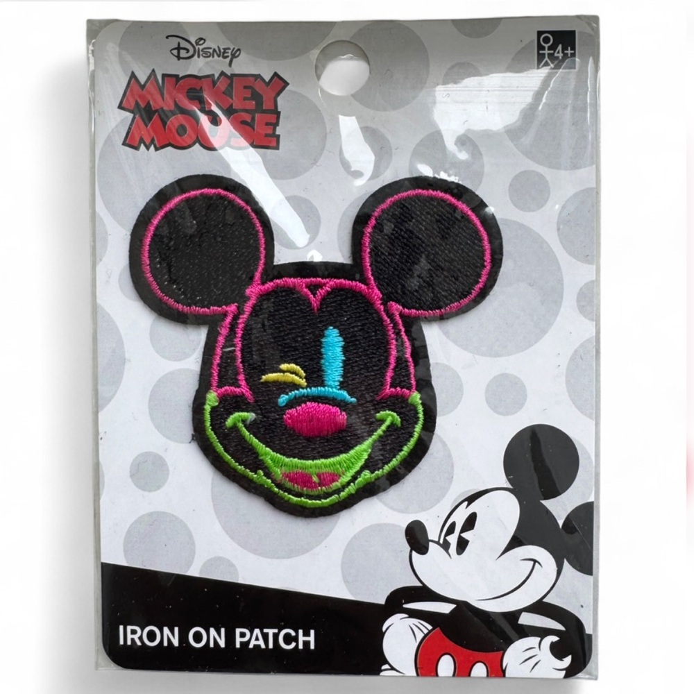 BRAND NEW Disney Patch - Neon Outline Retro Mickey Mouse